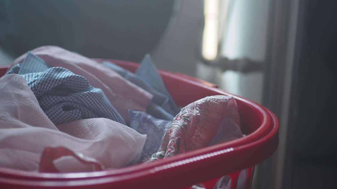 Laundry in a red basket