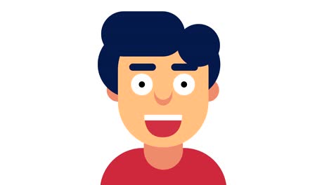 gráficos de movimiento de bucle de hombre sonriente