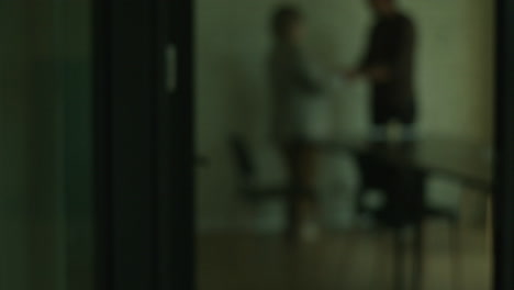 blurred meeting room