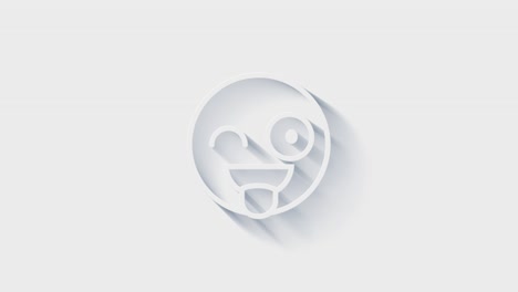 el icono de la cara sonriente de la línea blanca aislado con una larga sombra. emoticon sonriente. símbolo de chat sonriente feliz.