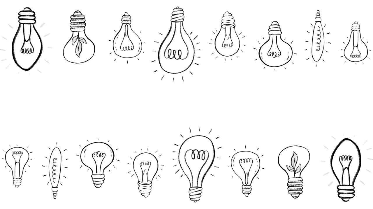 animación de bombillas dibujadas a mano
