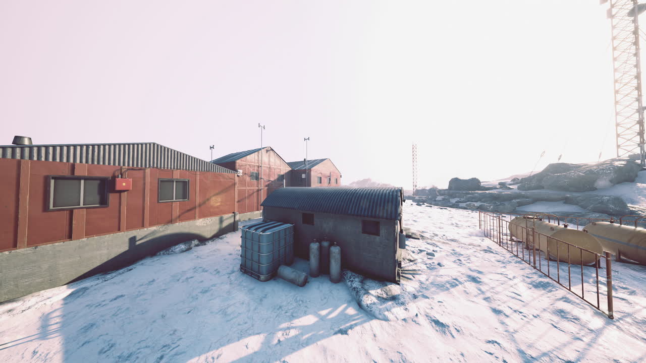 Exploring a remote research station nestled in icy wilderness landscapes