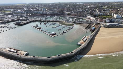 ramsgate town and harbour kent uk aerial 4k footage