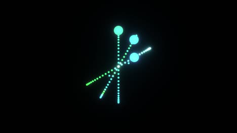 fondo 3d abstracto para presentación de negocios, bolas brillantes que se mueven a lo largo de senderos de líneas punteadas y movimiento circular dinámico, 4k de alta calidad, renderización 3d