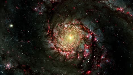 whirlpool galaxy moves in the cosmos of space, the universe