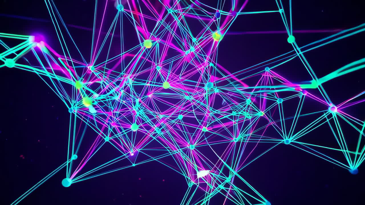 Abstract Neon Network Visualization