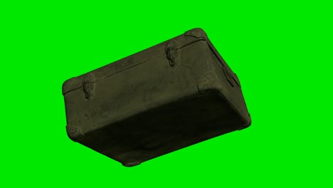 wooden-box-for-weapons-on-green-chromakey-background