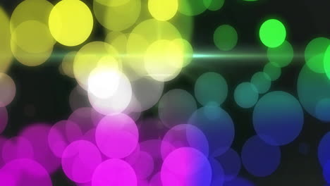 animación de puntos de luz brillantes que se mueven sobre un fondo negro