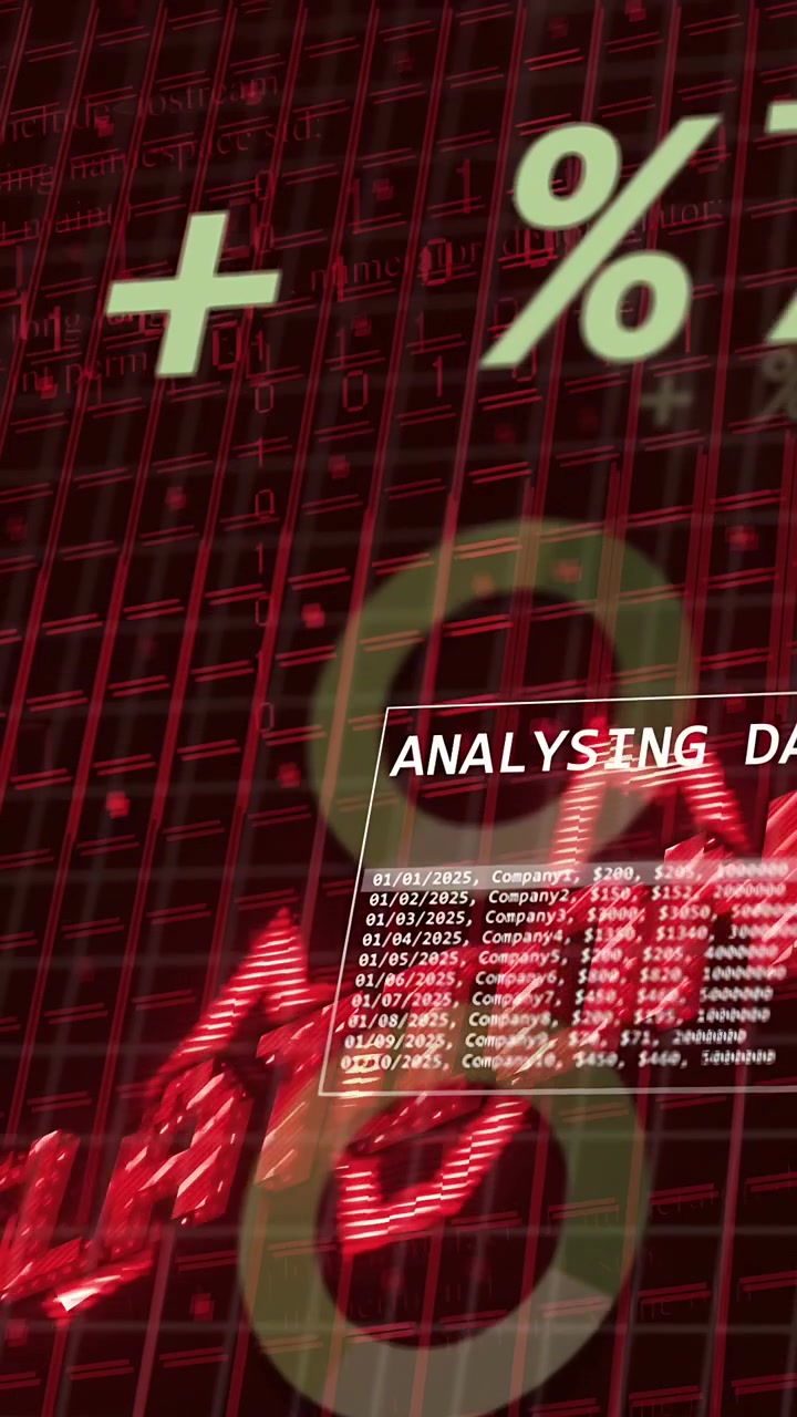 Vertical video: On data update, red chart pulsing, ring shifting and panel updating for analysis