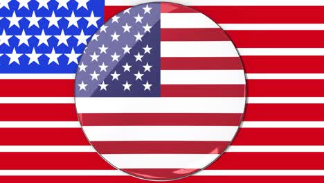 animation of flag of united states of america spinning in circle on flag background