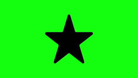 icono de estrella de cinco puntas en la pantalla verde