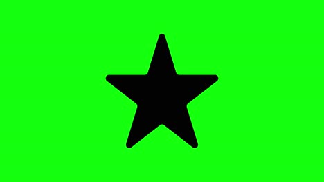 five point star icon on green screen