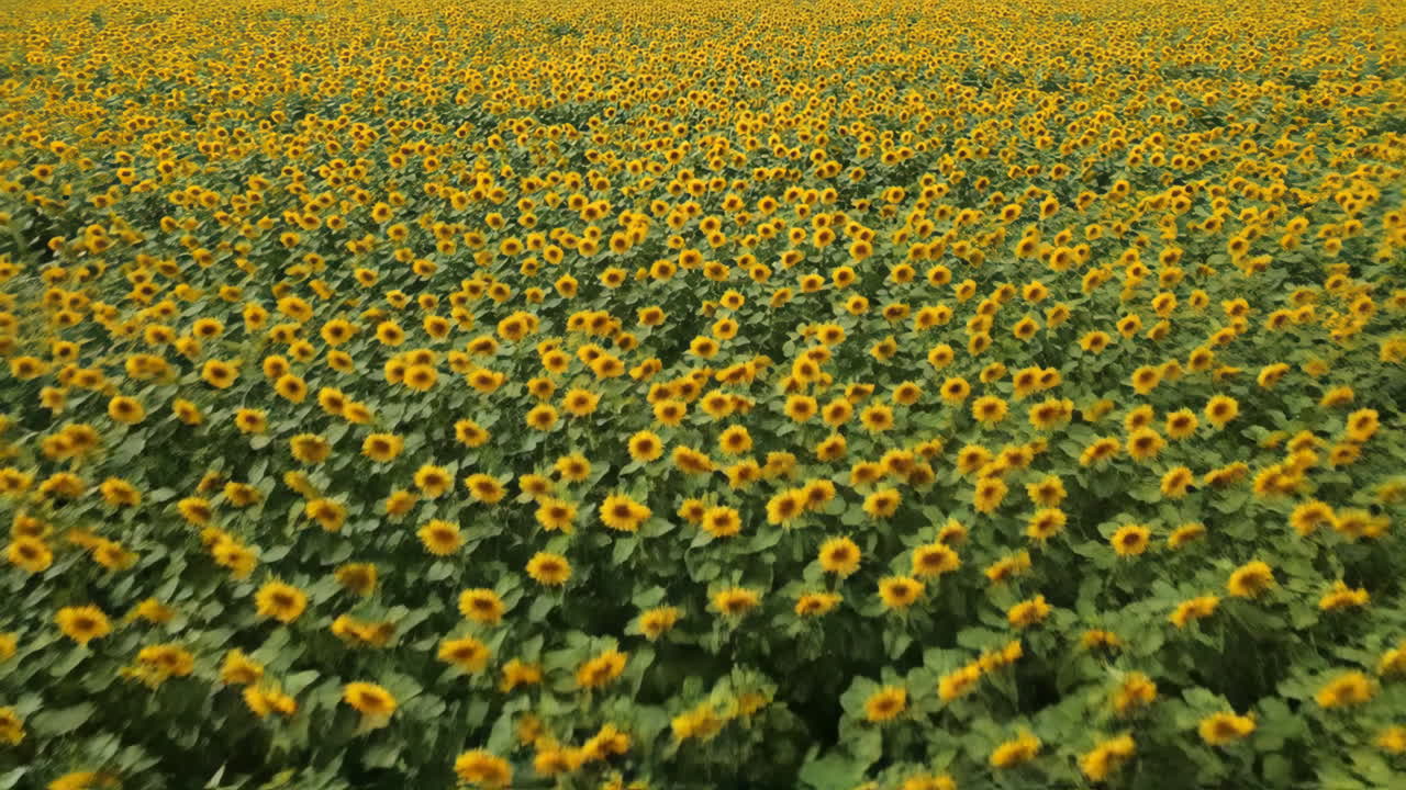 Un vasto campo di girasoli in piena fioritura