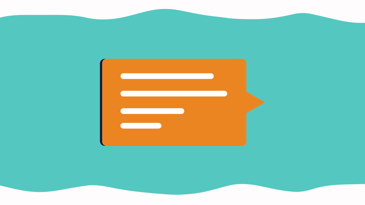 orange speech bubble dialogue animation