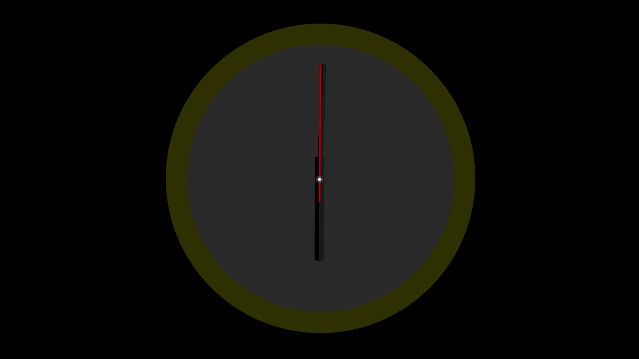 Clock timelapse looping 12 hours - Clock - Wall clock - Minimal abstract motion 3d rendering clock time concept time lapse hours - Clock Time Lapse - Clock time lapse loopable - 12 hours timelapse - Yellow color clock loop - Black Background - Clock Time