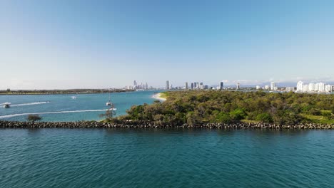 Man-made-breakwall-and-Island-to-protect-a-city-from-ocean-swell-and-waves