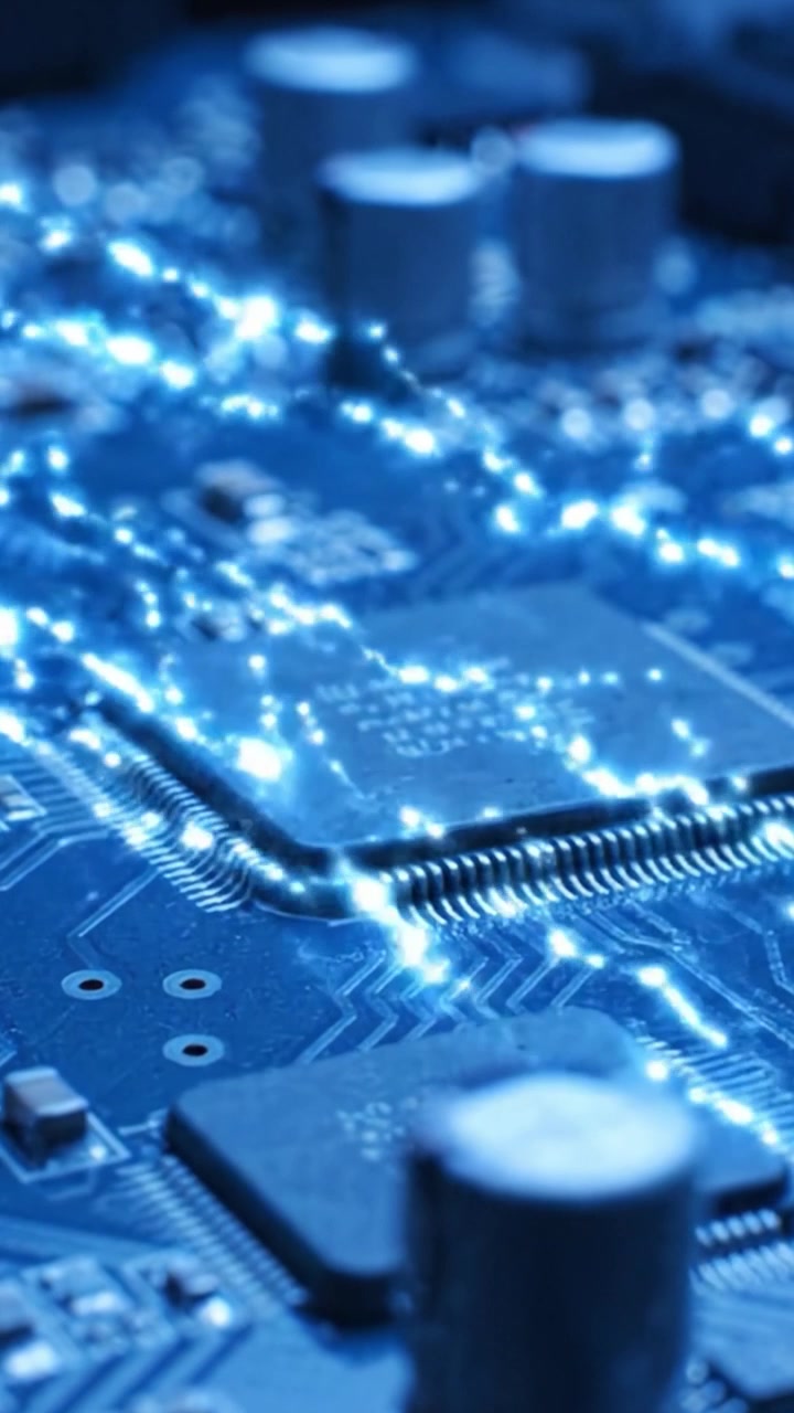 Exploring the Intricate Details of a Microprocessor on a Circuit Board, Showcasing the Beauty and Complexity of Modern Electronics in Close-Up View