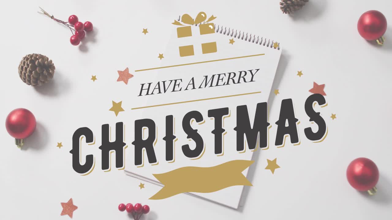 animación de felicitaciones de navidad texto sobre decoraciones de navidad