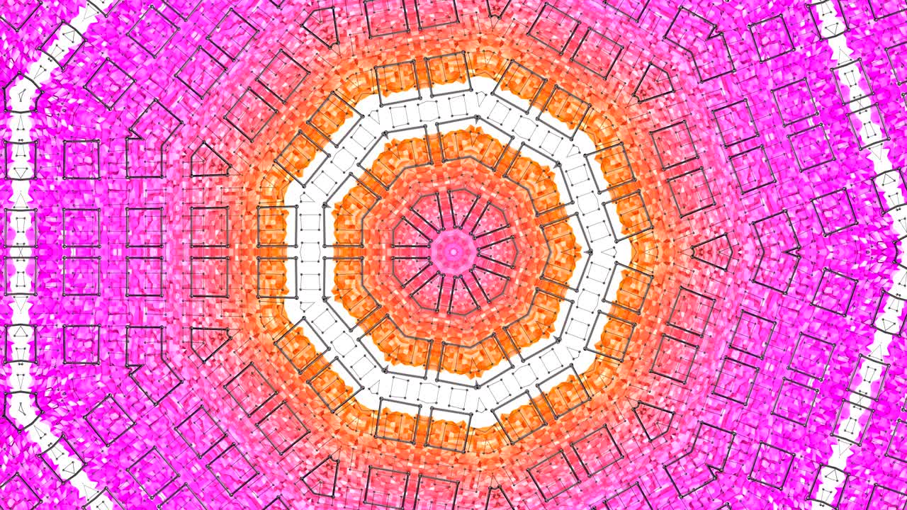 4k low poly background animation in loop. Seamless 3d animation in modern geometric low poly style with gradient colors. Creative simple background. V 5 circular structure with grid