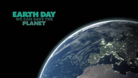 animation of earth day text over globe