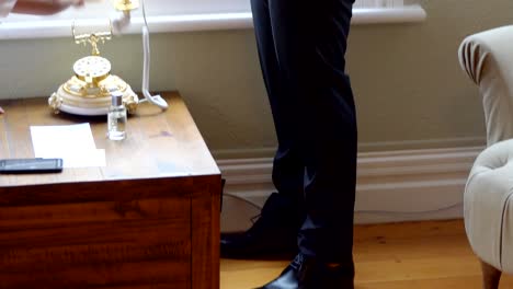 shot of bride - groom with wedding flower