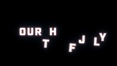 4k text reveal of the words "4th of july" on a black background