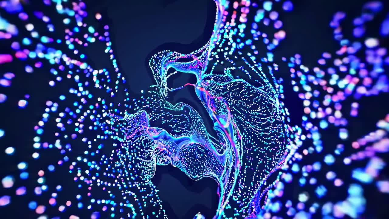 추상적인 다채로운 입자 흐름