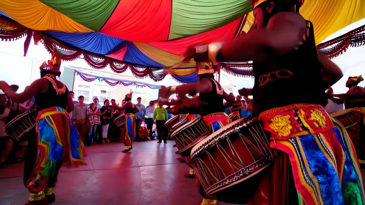 Colorful Drumming Performance