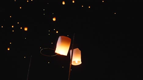 sky lanterns festival celebration at night