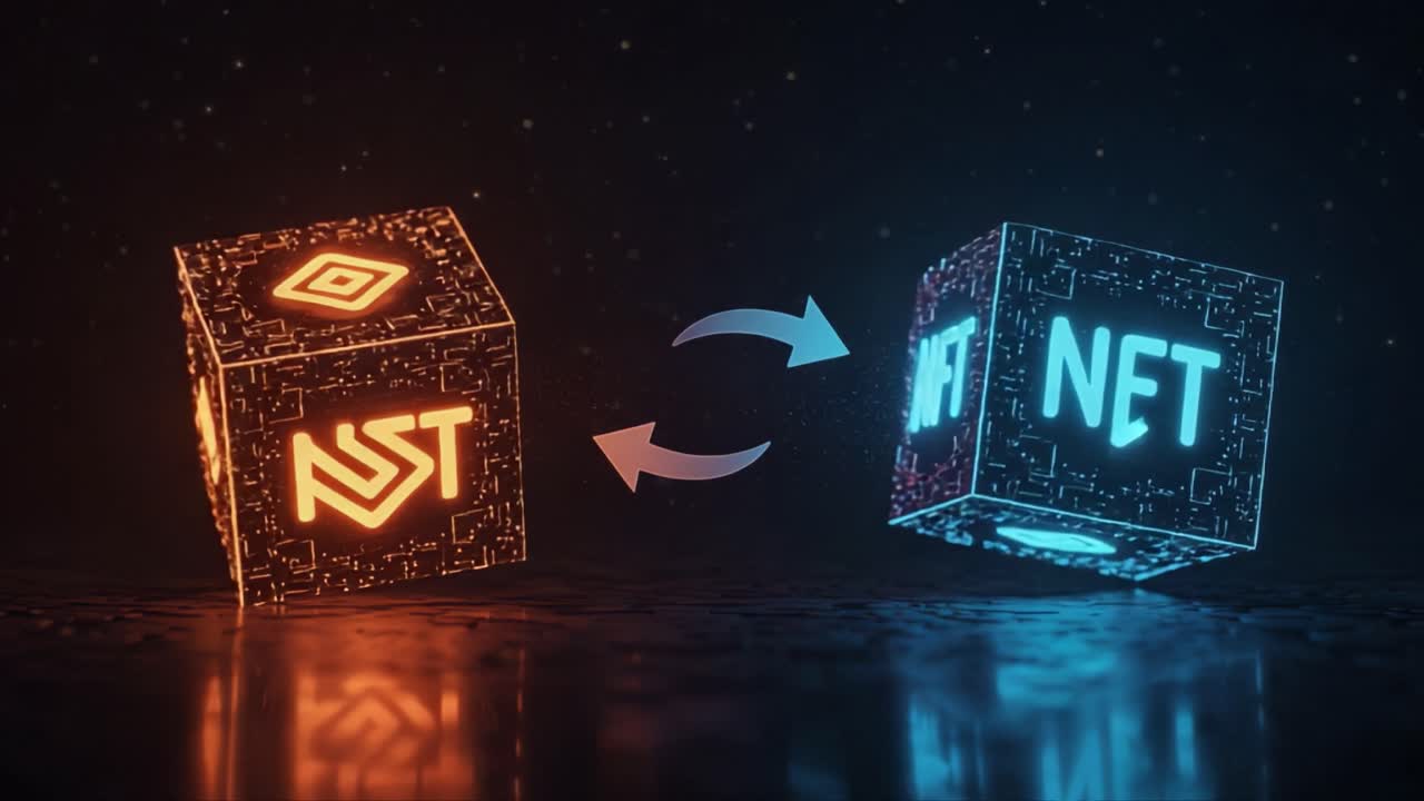 NFT Exchange and Digital Asset Transfer Concept