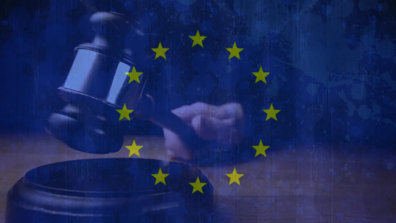 유럽 연합  ⁇ 발의 개념적 디지털 애니메이션 4k