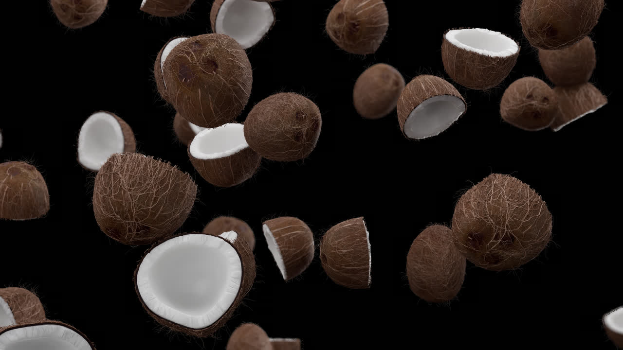 cocos que caen con el canal alfa