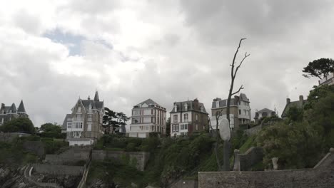 coastal european town with architecture and scenery