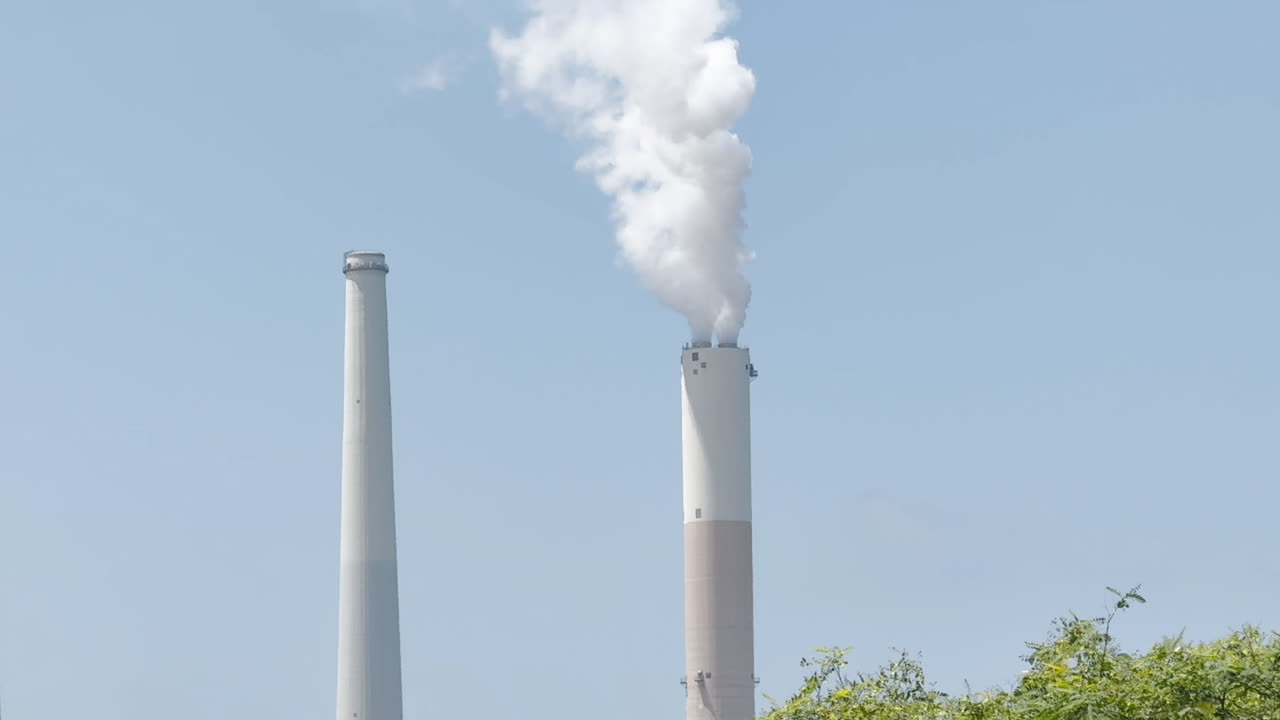 Hadera power station smokestacks in Israel