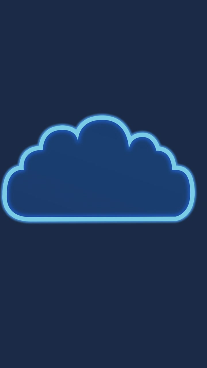 Animación de nubes sobre fondo azul