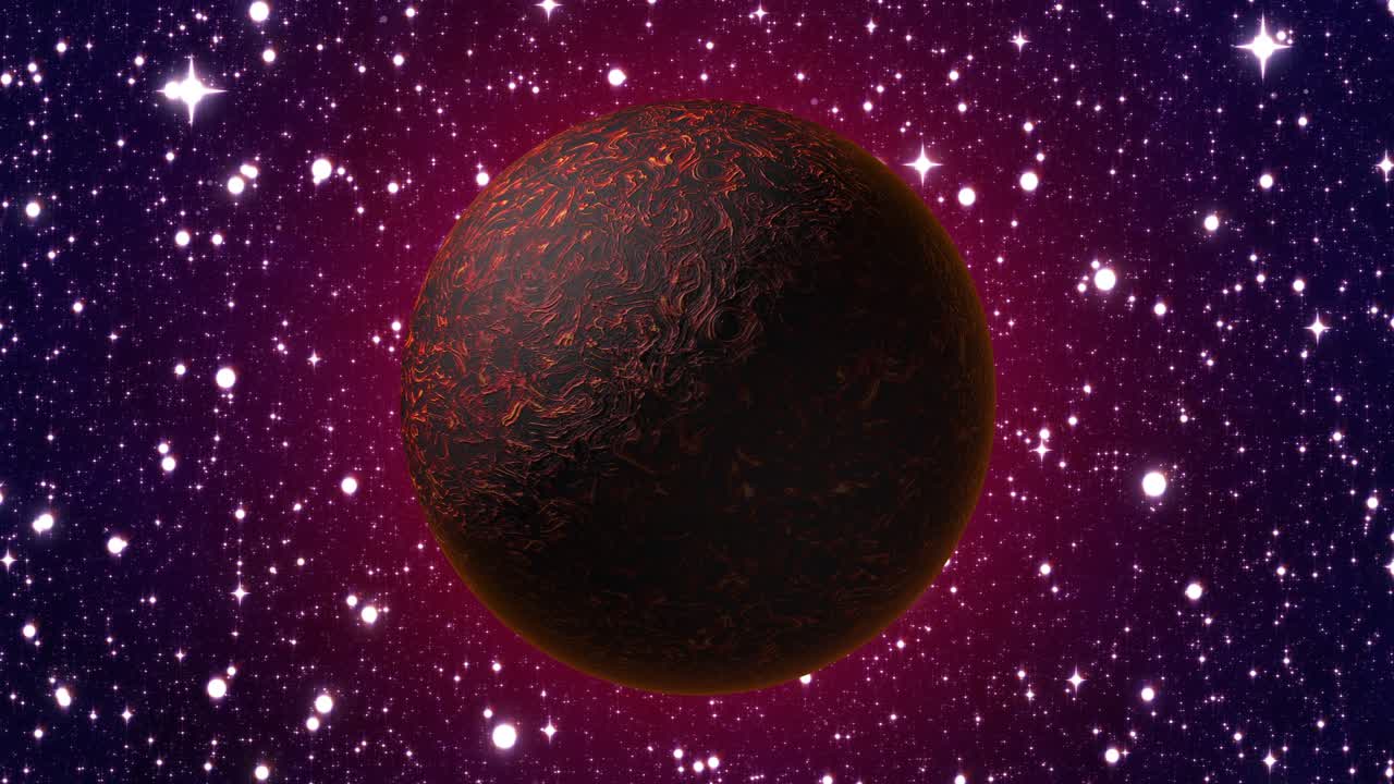 красная планета движется на фоне звезд.