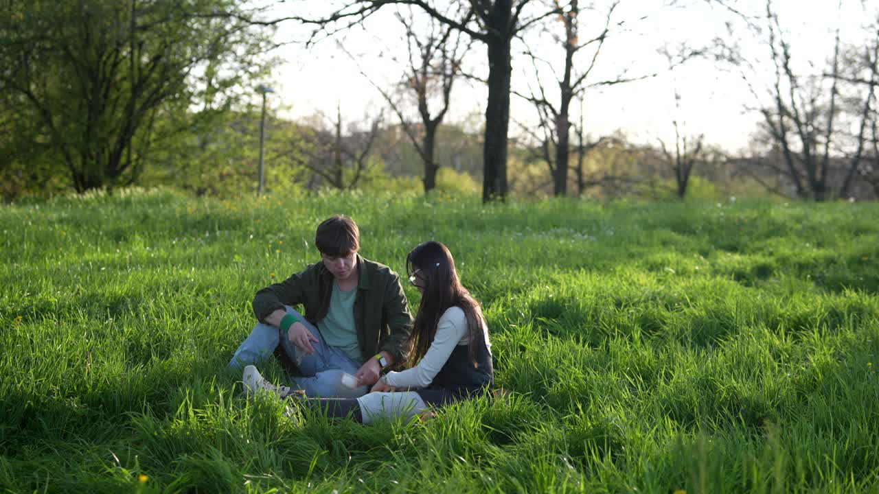 Couple Sitting in a Park