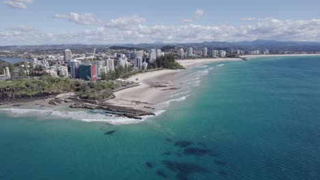 Greenmount,-Coolangatta-And-Kirra-Beach-With-Coastal-Suburb-In-Gold-Coast-Queensland,-Australia