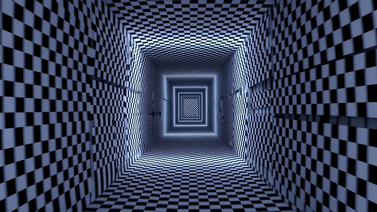 Flying Through an Infinite Checkerboard Pattern Tunnel