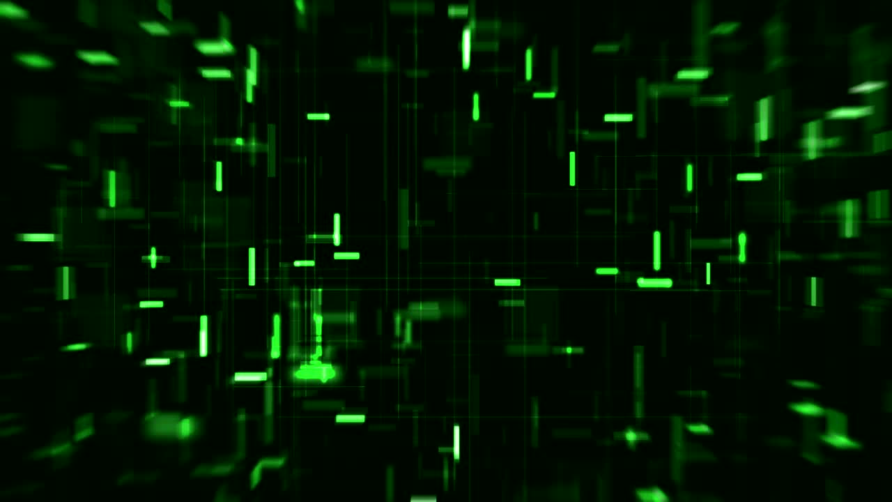 Green Abstract Futuristic Hi-Tech Animation.
