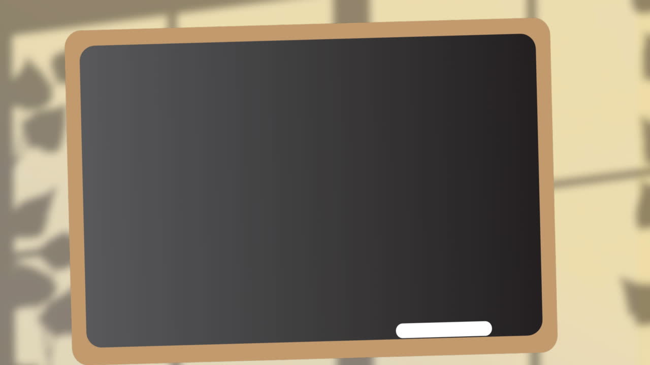 Animation of board icon over shadow of plants on green background