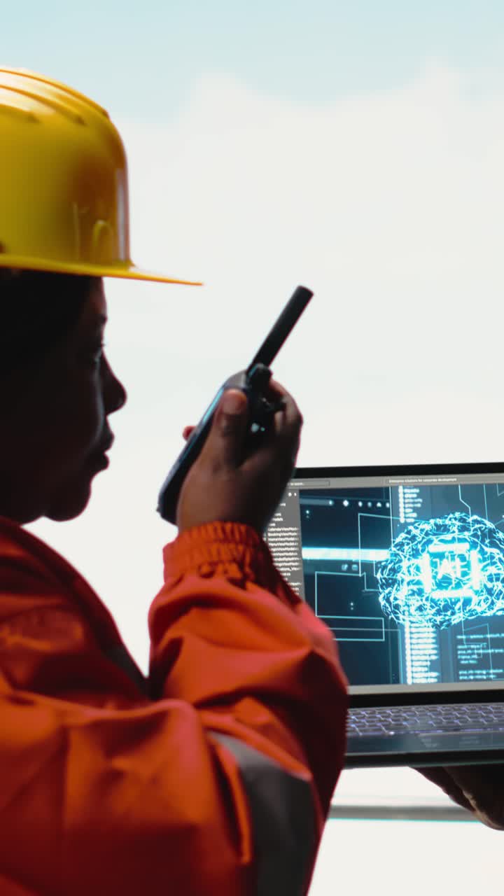 Vertical video Military unit on offshore rig using AI automated counter terrorism systems