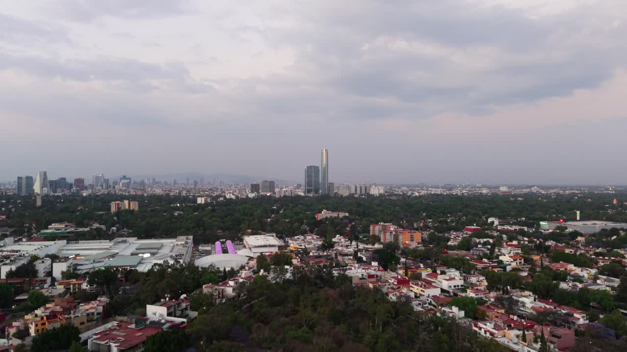 Skyline shot highlighting Mitikah Tower, highest skyscraper in CDMX