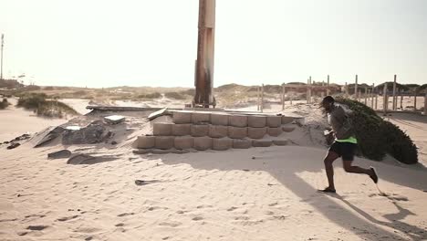 Man-running-on-the-beach