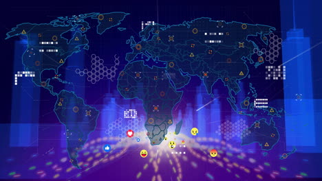 Animación-De-Conexiones-De-Red-Global-Y-Procesamiento-De-Datos-Sobre-Un-Mapa-Del-Mundo