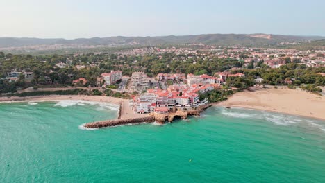 aerial 4k drone footage of el roc de sant gaietà, a scenic location