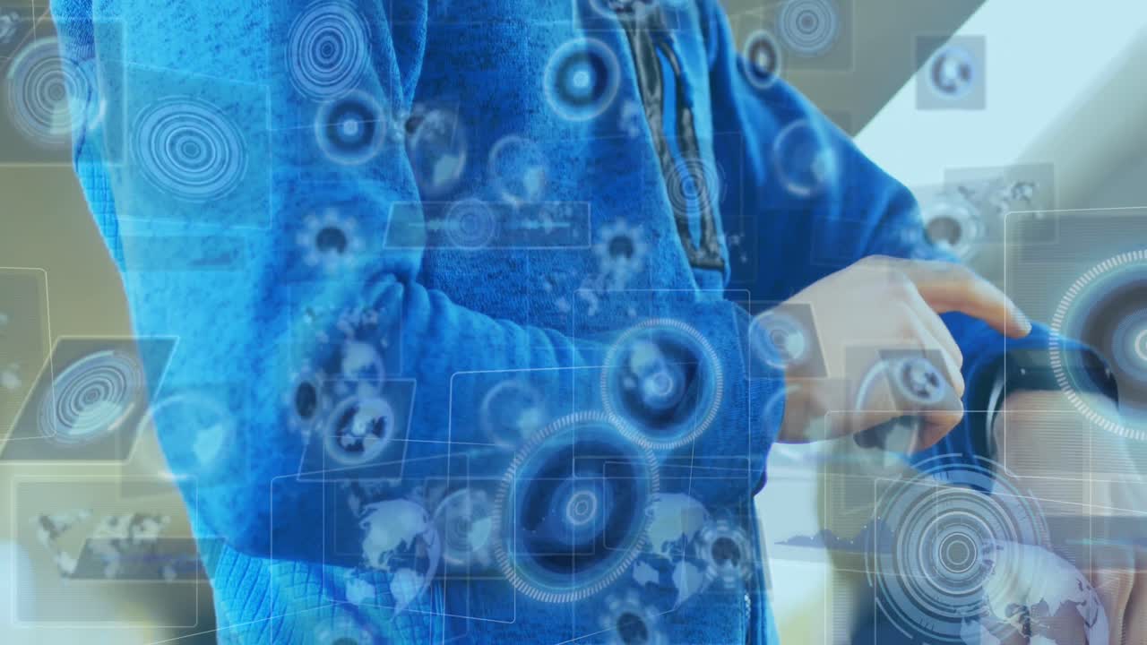 스마트 폰을 사용하여 사람 위에서 스 ⁇  스캔과 데이터 처리의 애니메이션