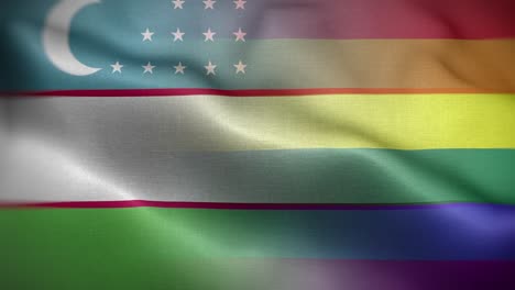 lgbt bandera de uzbekistán el fondo del bucle 4k