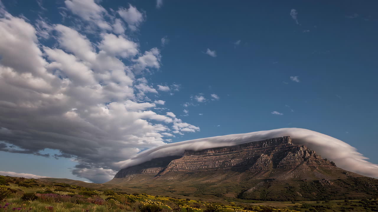 산의 구름 풍경