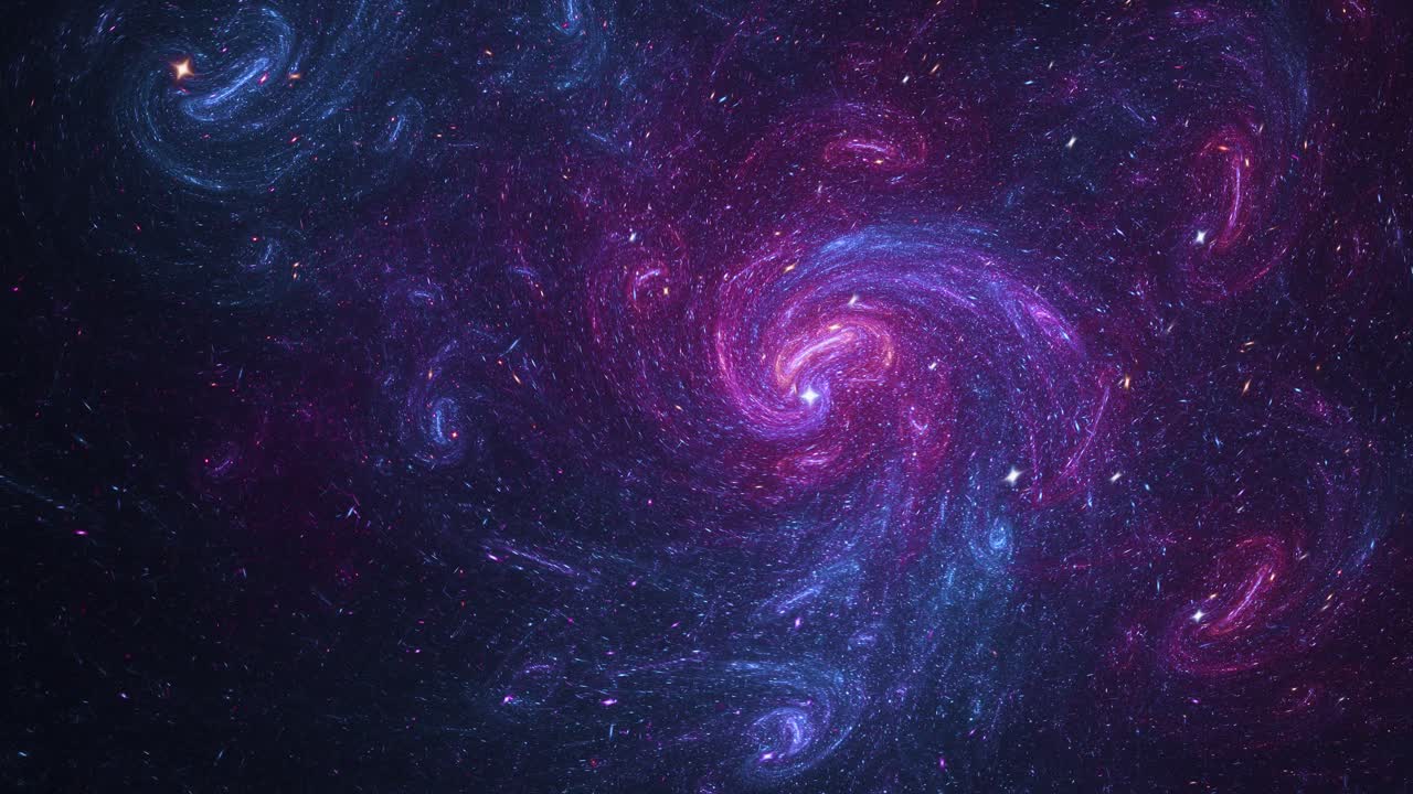 Millions of stars, galaxies swirling and moving around in nebula